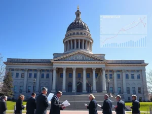 Indiana State Capitol building representing legislative action on crypto ETF investments for retirement funds