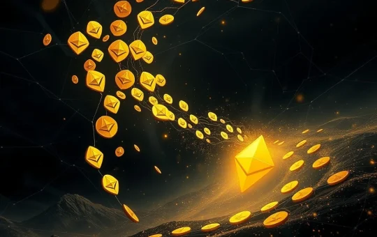 Infini exploit $32.7M Ethereum laundering through Tornado Cash mixing service visualized on a blockchain.