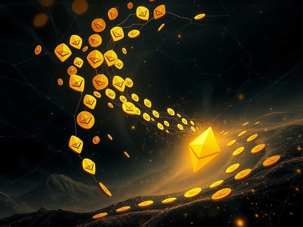 Infini exploit $32.7M Ethereum laundering through Tornado Cash mixing service visualized on a blockchain.