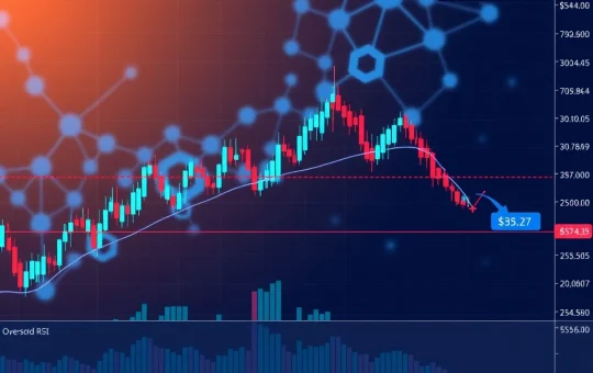 Technical analysis chart showing Injective cryptocurrency at critical $3 support level with oversold indicators