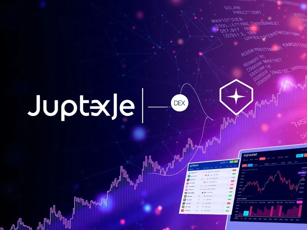 Jupiter DEX and Polymarket integration enables prediction market trading on Solana blockchain