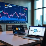 Corporate Bitcoin strategy meeting analyzing Metaplanet's 95% crypto revenue and ETF market impact
