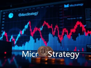 MicroStrategy Bitcoin holdings showing unrealized loss as BTC price declines below purchase average