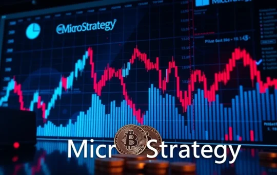 MicroStrategy Bitcoin holdings showing unrealized loss as BTC price declines below purchase average