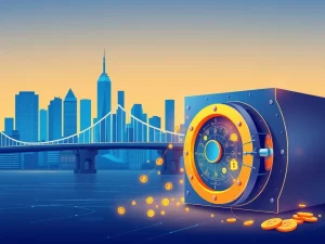 Illustration of the instant redemption backstop bridging traditional finance and blockchain liquidity for tokenized real-world assets.