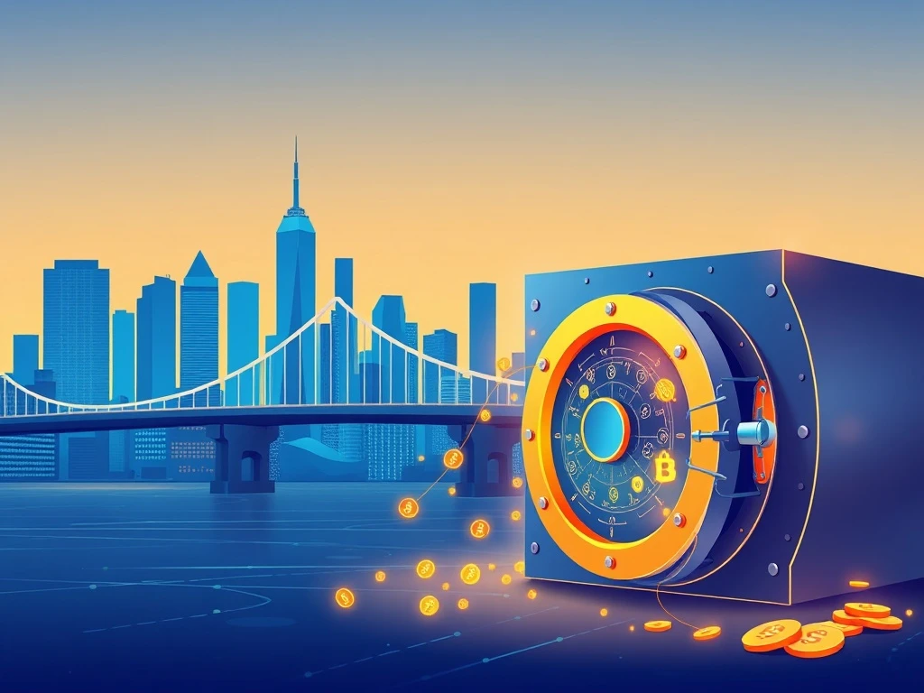 Illustration of the instant redemption backstop bridging traditional finance and blockchain liquidity for tokenized real-world assets.