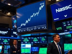 Real-time Nasdaq Composite Index chart showing significant intraday gains during trading session