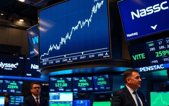 Real-time Nasdaq Composite Index chart showing significant intraday gains during trading session