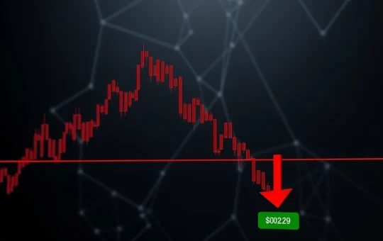 Origin Token OGN bearish pennant pattern analysis showing critical $0.02229 support level in cryptocurrency markets