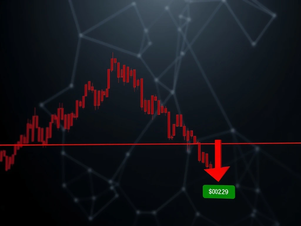 Origin Token OGN bearish pennant pattern analysis showing critical $0.02229 support level in cryptocurrency markets
