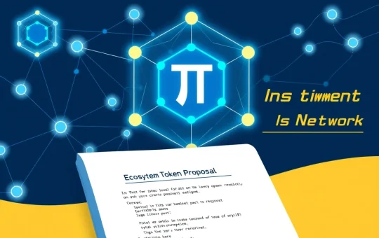 Pi Network ecosystem token proposal visualization showing blockchain governance and community feedback mechanisms