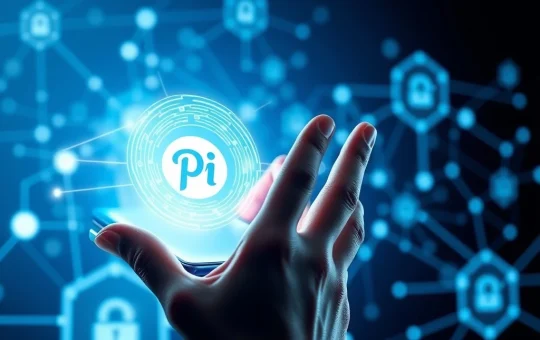 Pi Network palm print authentication technology securing cryptocurrency transactions on mobile devices