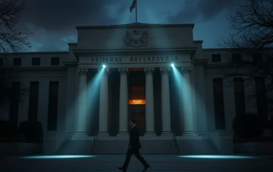 Federal Reserve building during Jerome Powell investigation and Kevin Warsh confirmation hearings