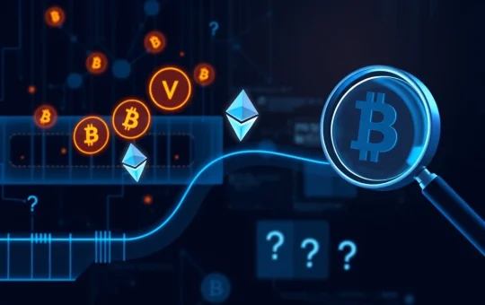 Illustration of privacy coins flowing through crypto laundering pipeline after blockchain hacks