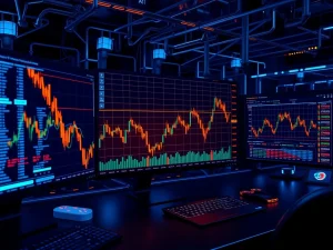 AI neural network analyzing cryptocurrency market data for automated trading decisions