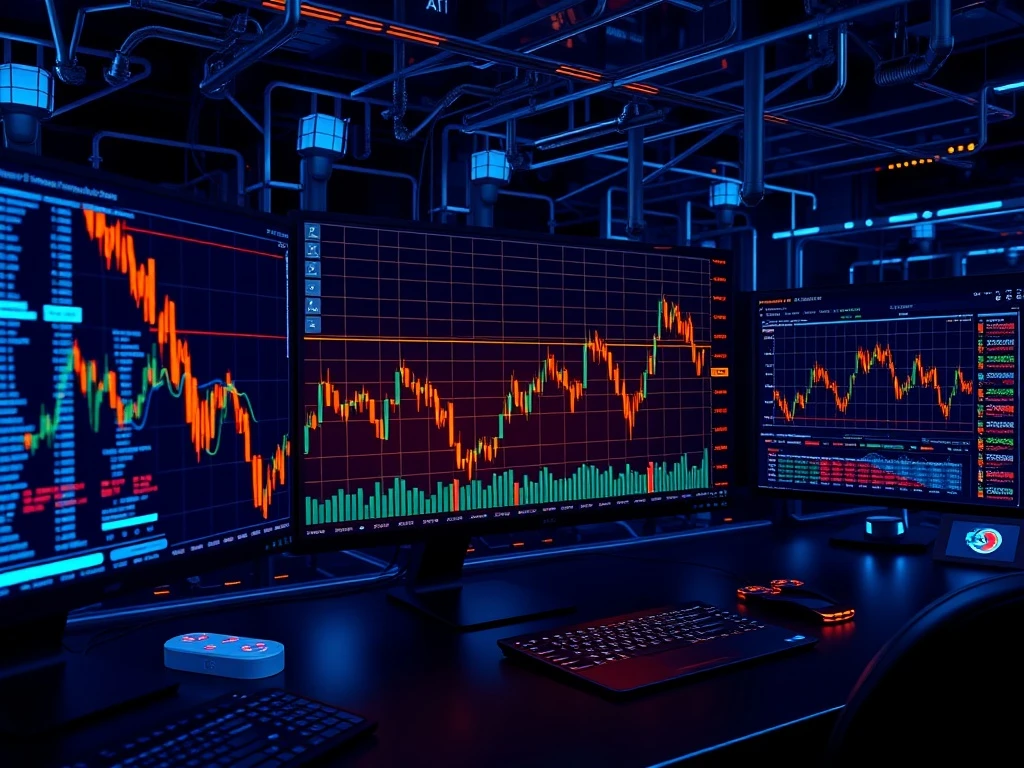 AI neural network analyzing cryptocurrency market data for automated trading decisions