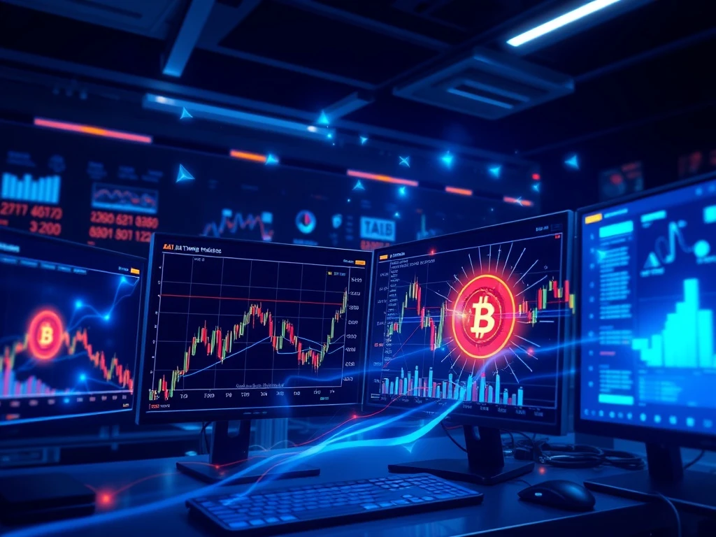 Runbot AI trading bot dashboard displaying real-time cryptocurrency market analysis and automated trading performance metrics