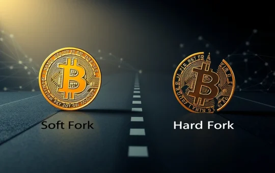 Conceptual image representing the SegWit debate and Bitcoin's hard fork governance crossroads.