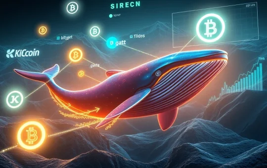 Conceptual image of a SIREN token whale transaction moving funds from major crypto exchanges.