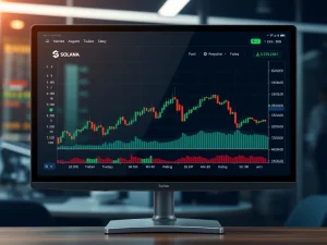 Analytical dashboard showing Solana price chart and indicators highlighting potential undervaluation