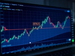 Solana technical analysis chart showing critical $74 support level and potential momentum reversal patterns