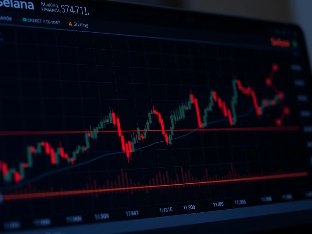 Solana price chart analysis showing critical $74.11 support level and potential market reversal patterns
