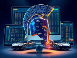 Spartans sports betting platform interface with CashRake feature and luxury prize visualization