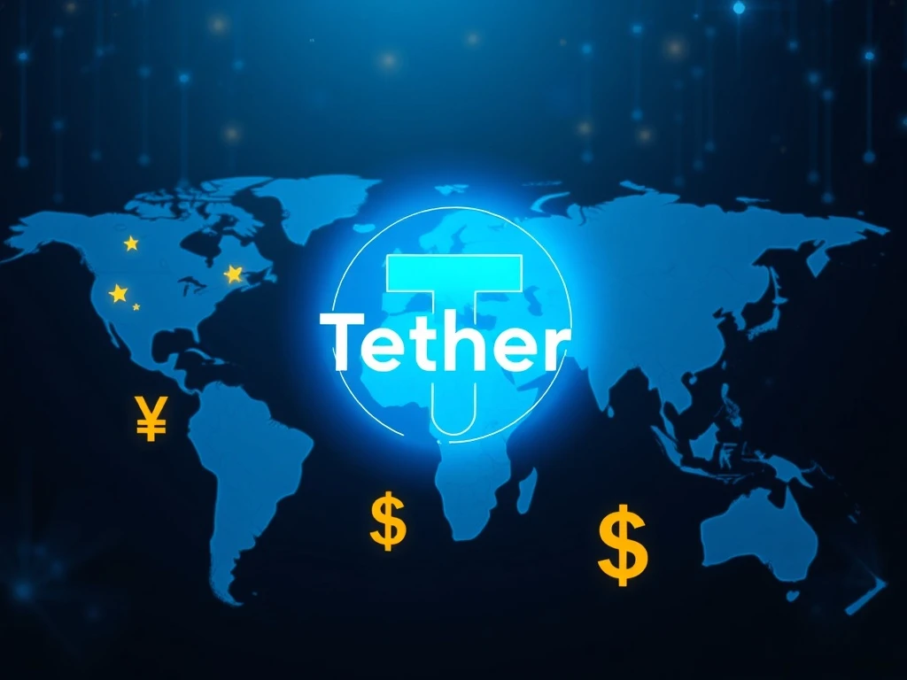 Tether CNH₮ stablecoin discontinuation and strategic market shift visualized with digital finance elements