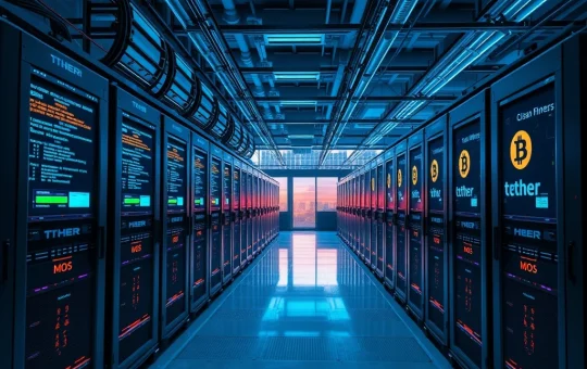 Tether MOS open-source Bitcoin mining operating system interface in modern data center