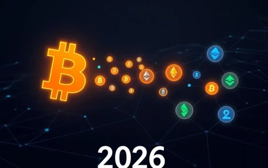 Conceptual visualization of tokenized Bitcoin bridging multiple blockchain networks for enhanced utility.