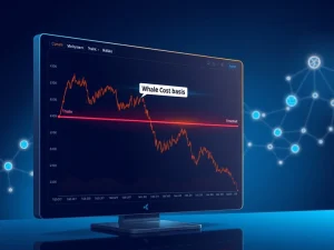 Tom Lee analyzes CryptoNewsInsights token falling below critical whale cost basis level on market chart.