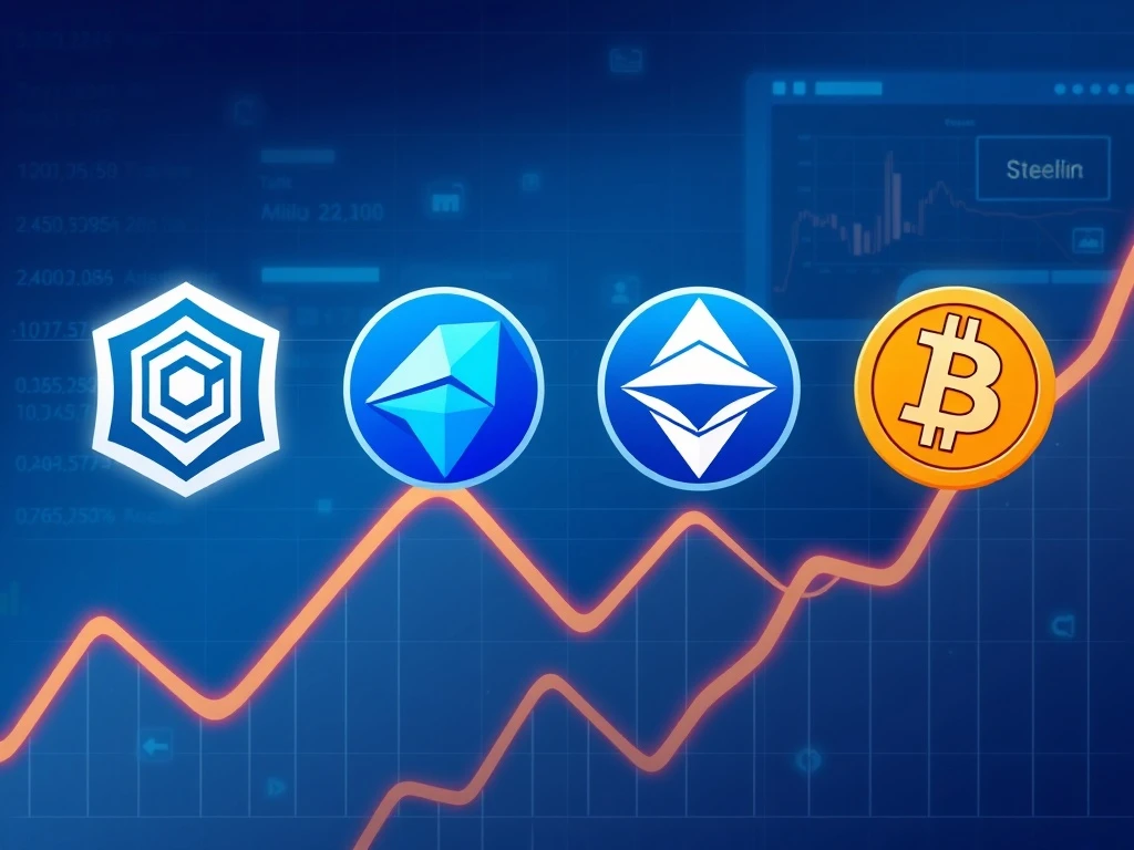 Analysis of top crypto to buy now showing BlockDAG, Stellar, Bitcoin Cash, and Chainlink potential