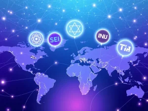 Top DeFi staking platforms in the Cosmos ecosystem showing interconnected blockchain networks