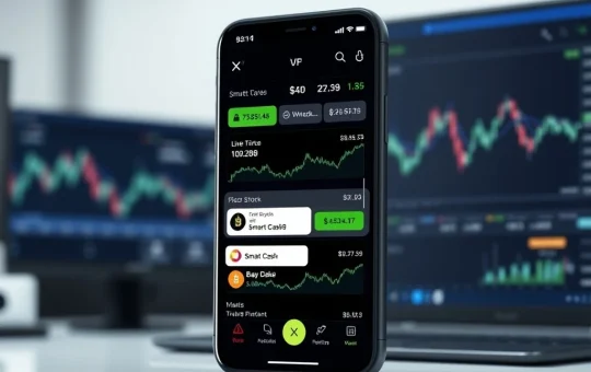 X platform's Smart Cashtags interface for integrated stock and cryptocurrency trading
