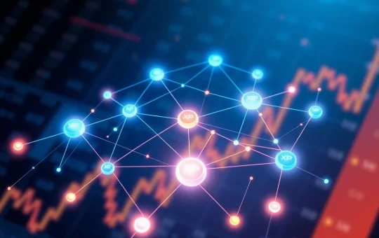 Visualization of XRP Ledger network activity and transaction growth in 2025