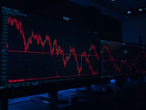 XRP price chart showing historic MACD signal triggering market alarm and technical analysis