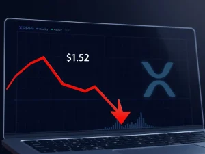 XRP price analysis chart showing potential retest to $1.52 before a decline to $1.27 support.