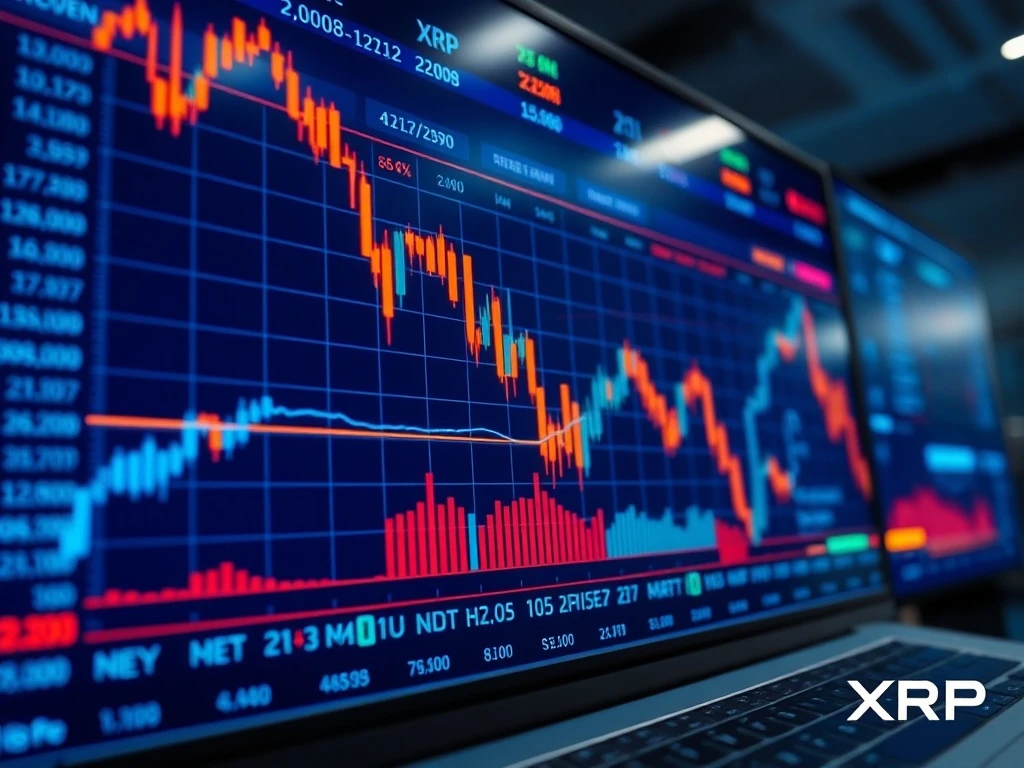 XRP cryptocurrency faces price decline risk as network activity metrics show significant reduction