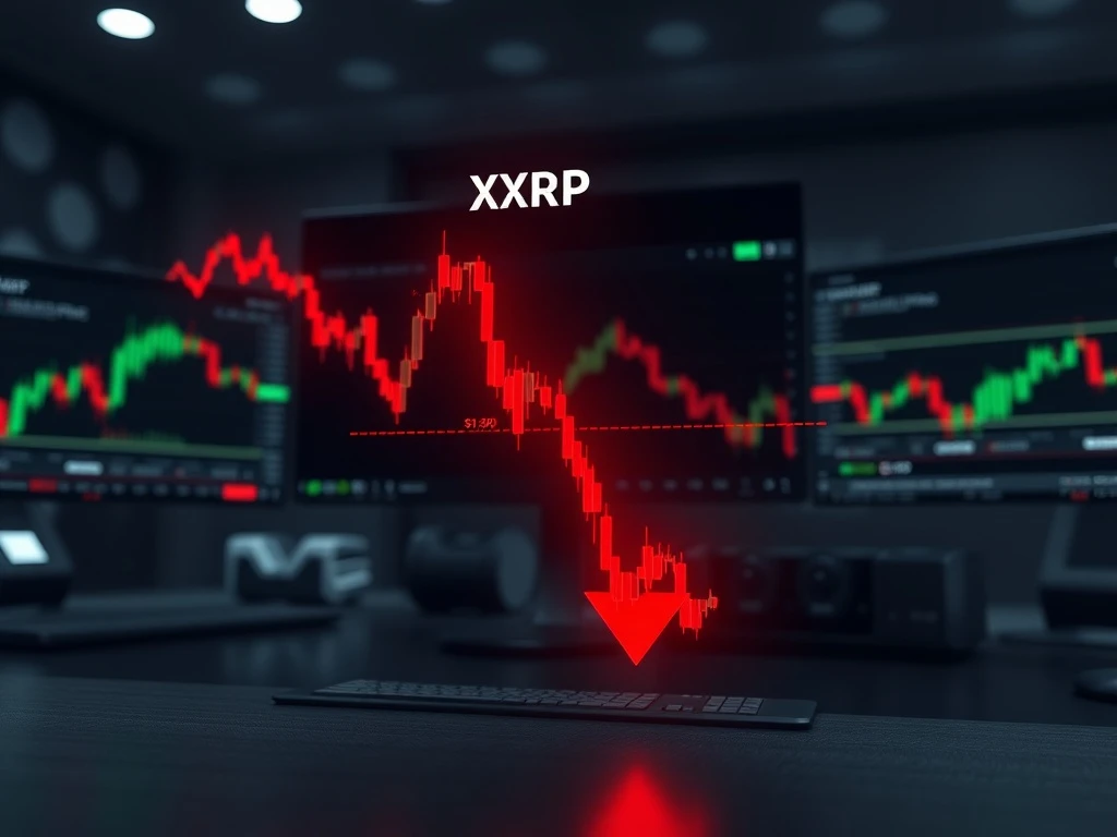 Analysis of XRP price chart showing a critical breakdown below the $1.60 support level.