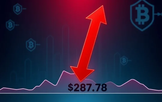 Zcash cryptocurrency breaks critical $287.78 support level signaling bear market continuation for privacy-focused token