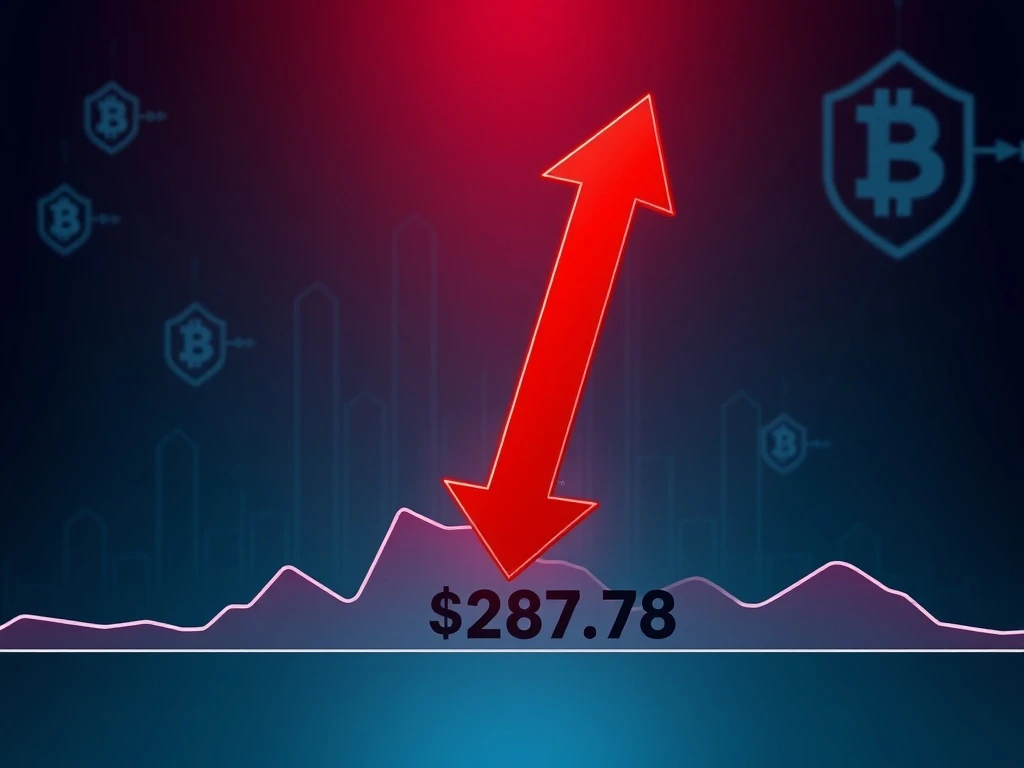 Zcash cryptocurrency breaks critical $287.78 support level signaling bear market continuation for privacy-focused token