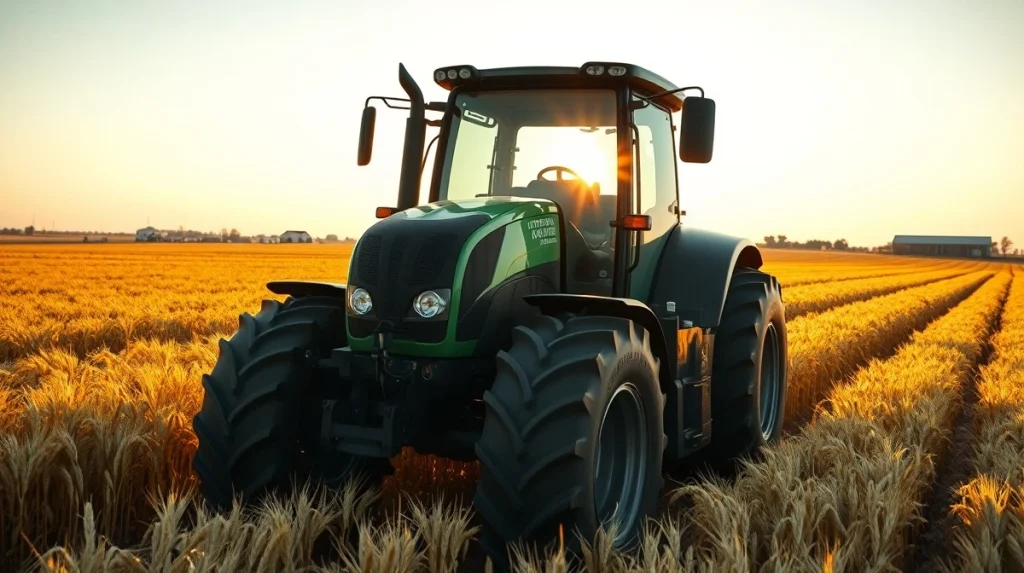 Modern agricultural tractor operating in a field, representing the growing farm machinery market.