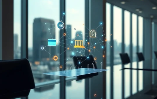 Alibaba investment in MetaComp for Web2.5 payment infrastructure visualized as a hybrid financial network.