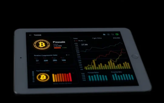 APEMARS crypto presale data showing token sales and fundraising milestones on a digital interface.