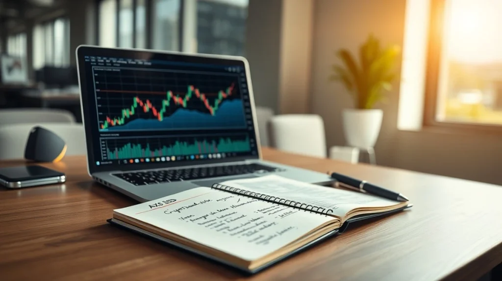 Analyst reviewing Axie Infinity AXS token technical charts on a computer screen.