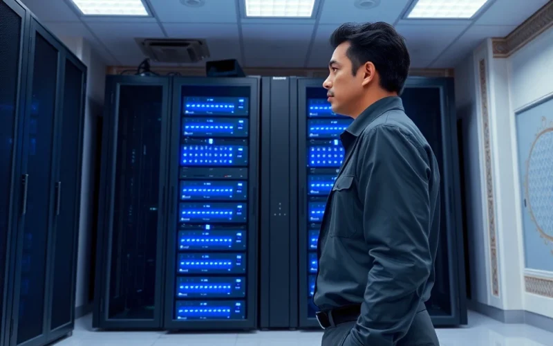 Bhutan Bitcoin treasury management in secure data center representing national digital asset strategy.