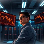 Cryptocurrency mining facility monitoring declining market data as Binance open interest hits 10-month low