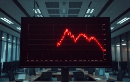 Breaking news on the Bitcoin and XRP price crash showing a steep decline on a financial chart.