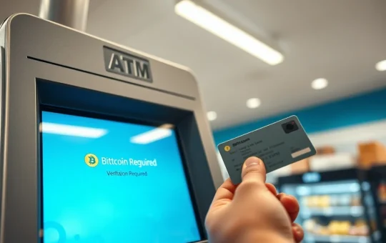 Bitcoin Depot ATM requiring ID verification for cryptocurrency purchase compliance.