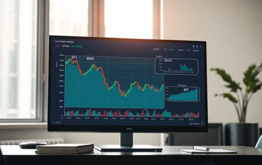 Cryptocurrency investment analysis showing Bitcoin price decline alongside BNB stability on financial data screen